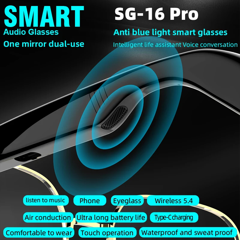 Lenovo New SG-16 Pro Smart Aud - Smart Glasses Lens recension och pris
