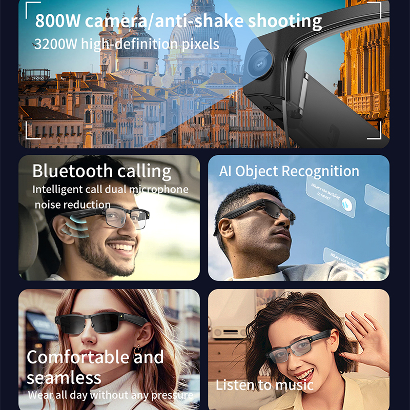 2026 New Al Smart Glasses 800W - Smart Glasses Lens recension och pris