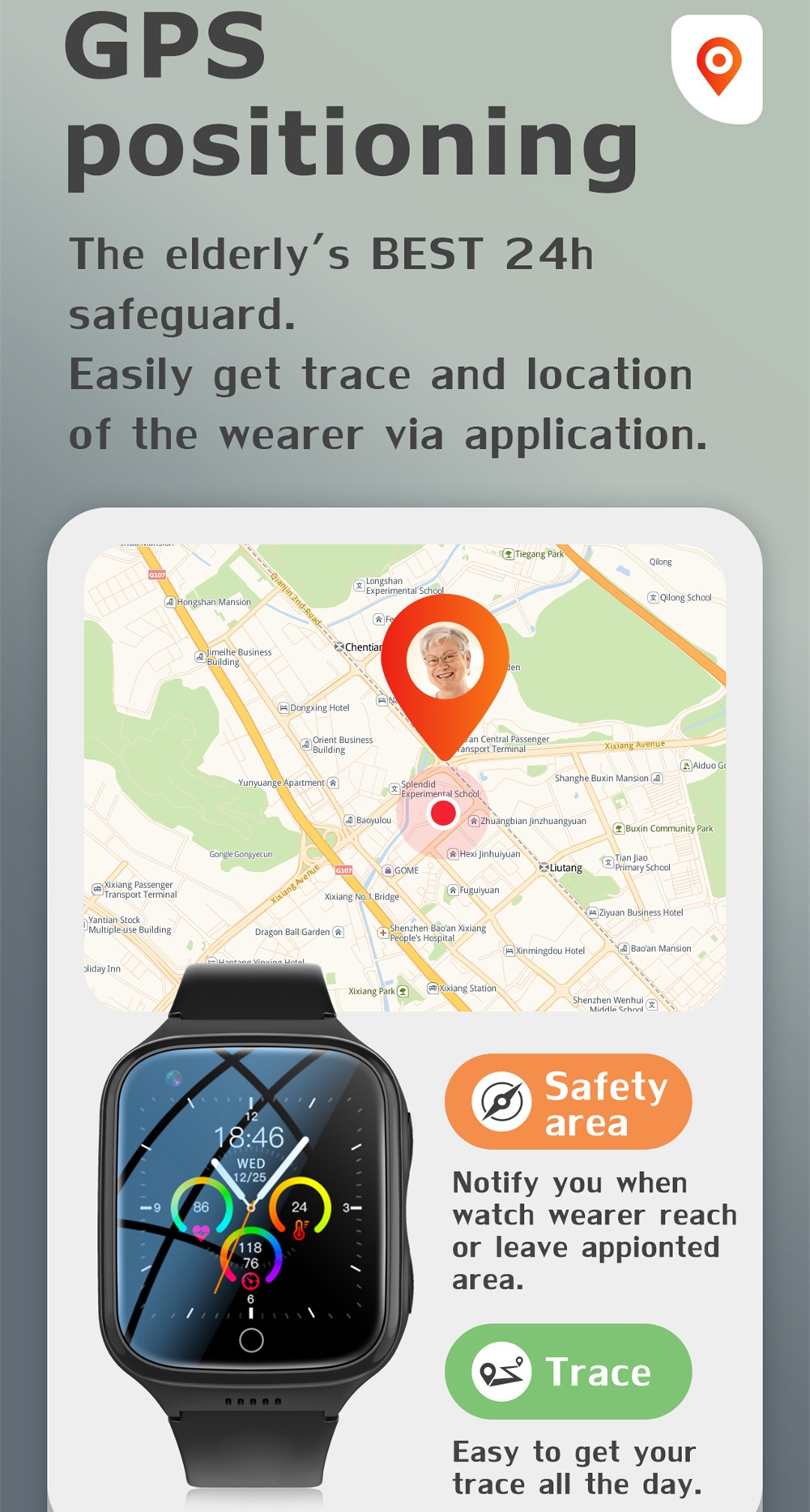 Falling Detection Watch Elderl - Fall Detection Watch recension och pris