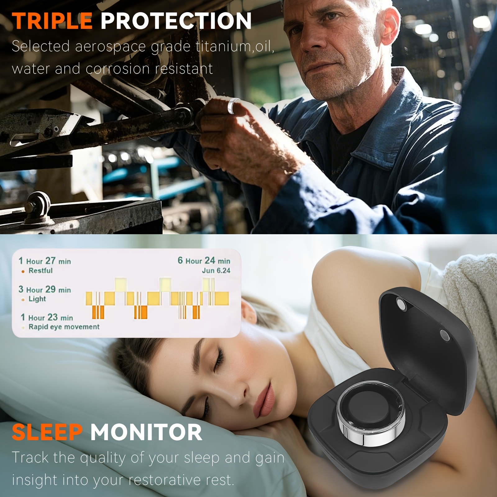 Smart Ring Men Women with Char - Temperature Ring Skin recension och pris
